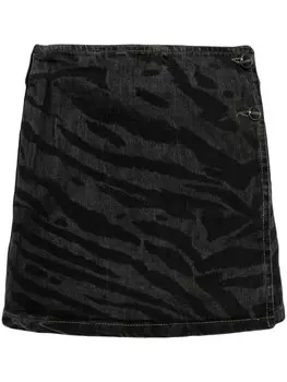 GANNI мини-юбка из джинсовой ткани lazer, черный