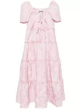 GANNI многослойное платье из клоке, розовый