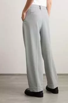 GANNI + NET SUSTAIN прямые брюки из переработанного твила со складками, серый