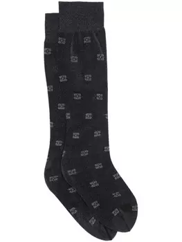 GANNI носки с вышитым логотипом, черный