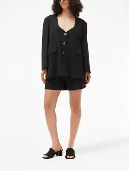 GANNI однобортный блейзер, черный