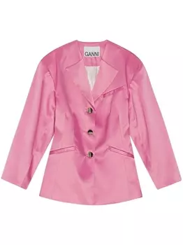 GANNI однобортный блейзер, розовый