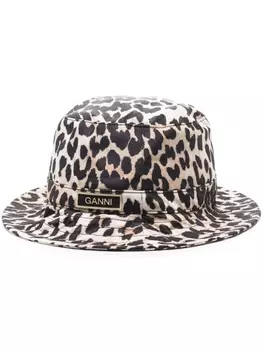 GANNI панама с леопардовым принтом, коричневый