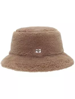 GANNI панама с логотипом, нейтральный цвет