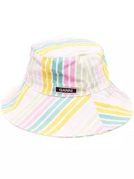 GANNI панама в полоску, розовый