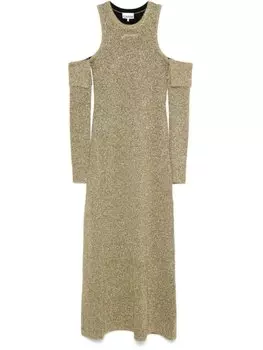 GANNI платье макси с открытыми плечами, золотой