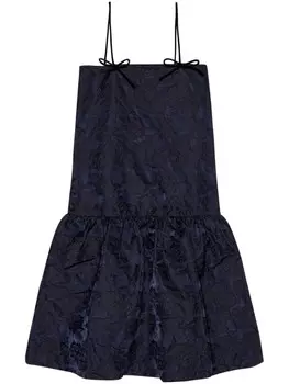 GANNI платье миди с жаккардовым узором, синий