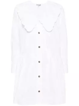 GANNI платье мини с оборками, белый