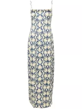 GANNI платье с принтом, нейтральный цвет