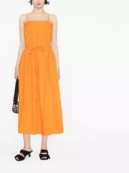 GANNI платье с завязками, оранжевый