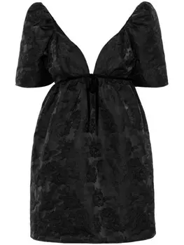 GANNI платье-тюльпан с цветочным жаккардом, черный