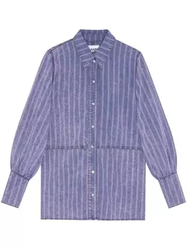 GANNI полосатая рубашка из органического хлопка, фиолетовый