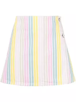 GANNI полосатая юбка мини из органического хлопка, белый