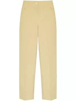 GANNI полосатые брюки с высокой талией, нейтральный цвет