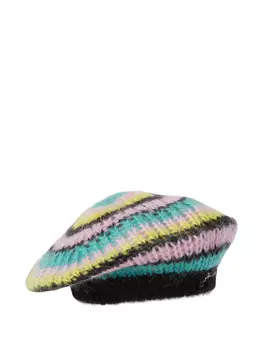 GANNI полосатый берет, черный
