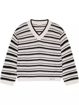 GANNI полосатый джемпер рыхлой вязки, белый