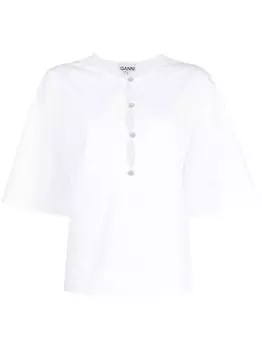 GANNI поплиновая блузка, белый
