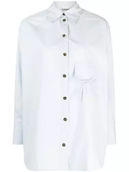 GANNI поплиновая рубашка из органического хлопка, синий