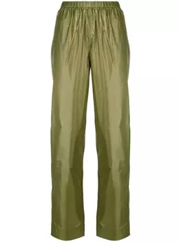 GANNI прямые брюки с логотипом, зеленый