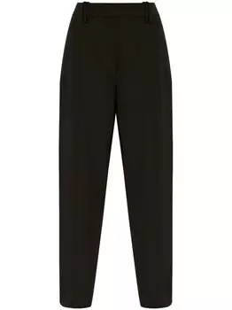 GANNI прямые брюки с завышенной талией, черный