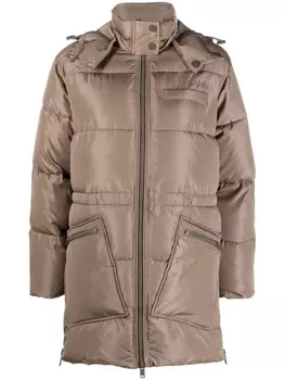 GANNI пуховик на молнии, коричневый