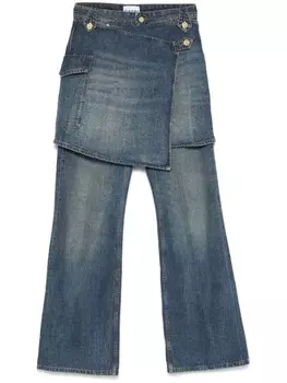 GANNI расклешенная юбка джинсы, синий