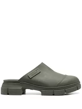 GANNI резиновые мюли, зеленый