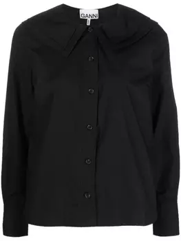 GANNI рубашка с манишкой, черный