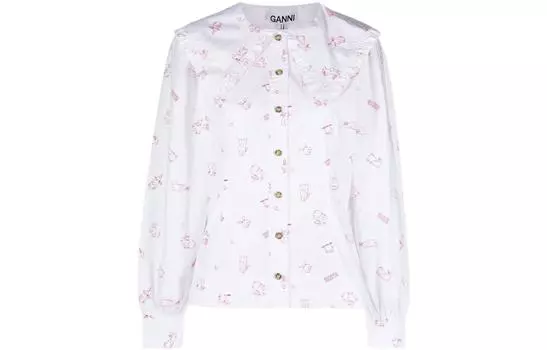 GANNI Рубашка женская белые