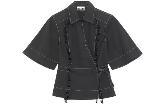 GANNI Рубашка женская черные