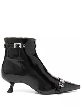 GANNI сапоги длиной до щиколотки с острым носком, черный