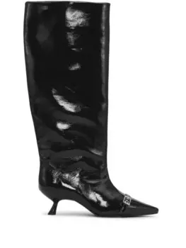 GANNI сапоги с люверсами, черный