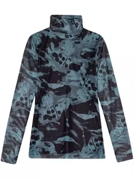 GANNI сетчатый верх с принтом, синий