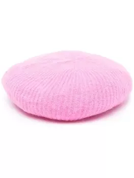 GANNI шапка бини тонкой вязки, розовый