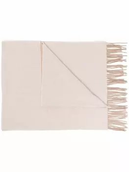 GANNI шарф с бахромой, нейтральный цвет