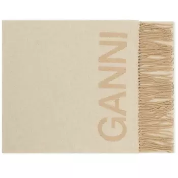 Ganni Шерстяной шарф с бахромой