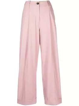 GANNI широкие брюки с завышенной талией, розовый