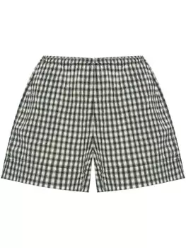 GANNI шорты с принтом в клетку, белый
