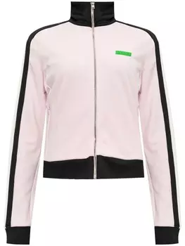 GANNI спортивная куртка с высоким воротом и логотипом, розовый