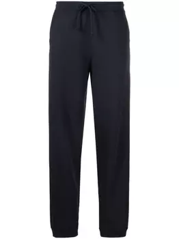 GANNI спортивные брюки с вышитым логотипом, синий