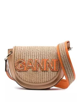 GANNI сумка на плечо с логотипом, коричневый
