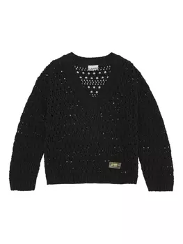 GANNI свитер фактурной вязки, черный