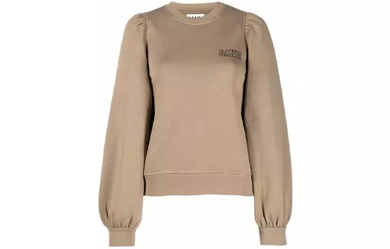 GANNI Свитшот женские цвета хаки