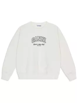 GANNI толстовка с логотипом, белый