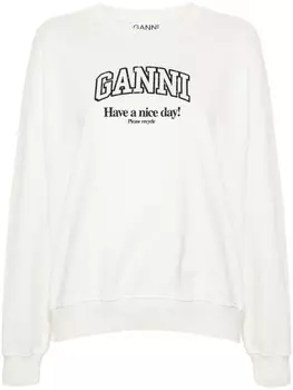 GANNI толстовка с логотипом, нейтральный цвет