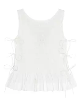 GANNI топ из сирсакера, белый