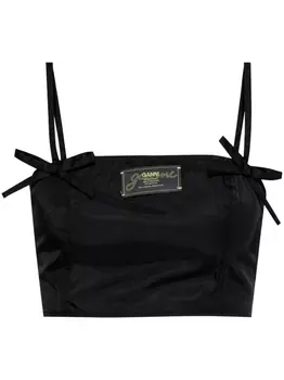 GANNI топ на бретелях, черный