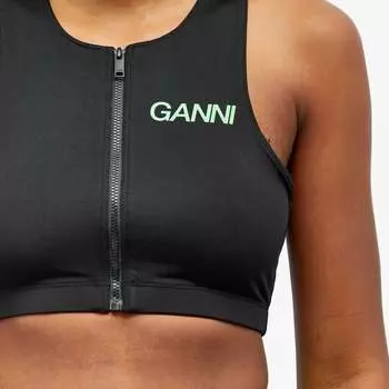 Ganni Топ на молнии Active Racerback, черный