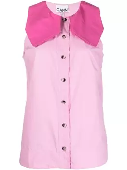 GANNI топ на пуговицах, розовый