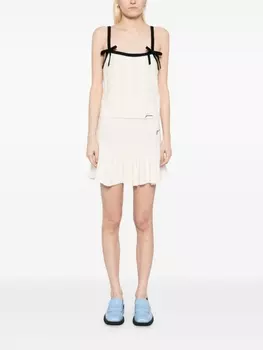 GANNI топ с бантом, белый